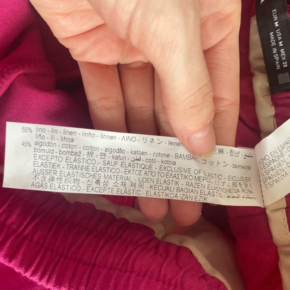 Zara Pink Linen Wide Leg Pants - Picture 5 of 5